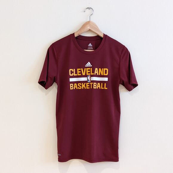 Adidas Cleveland Cavaliers Basketball Climalite Tee Size L/14-16 Wine - Picture 1 of 5